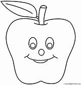 Coloring Apple Fruits Vegetables Apples Kids Smiling Color Printable Template Outline Great Smiley Pages Print Blank Craft Templates Activity Who sketch template