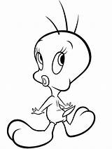 Coloring Pages Tweety Looney Tunes Bird Cartoon Bugs Sylvester Daffy Bunny Cartoons Re They sketch template