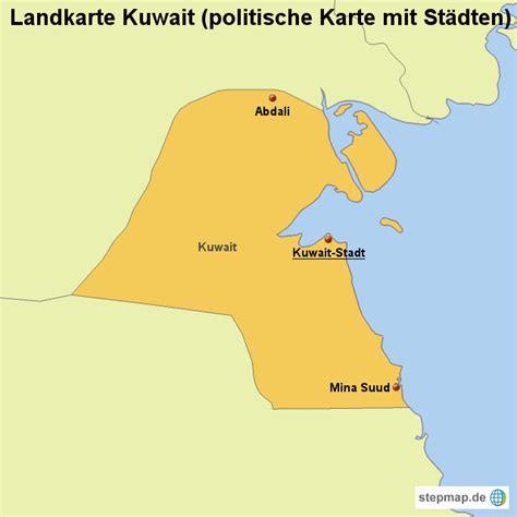stepmap landkarte kuwait politische karte mit staedten landkarte