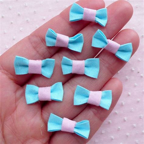 tiny bow ties cute mini bows kawaii fabric  miniaturesweet