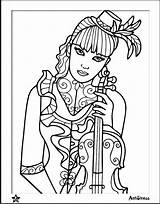 Coloring Pages Wife Violin Blank Template Books Girl Choose Board sketch template