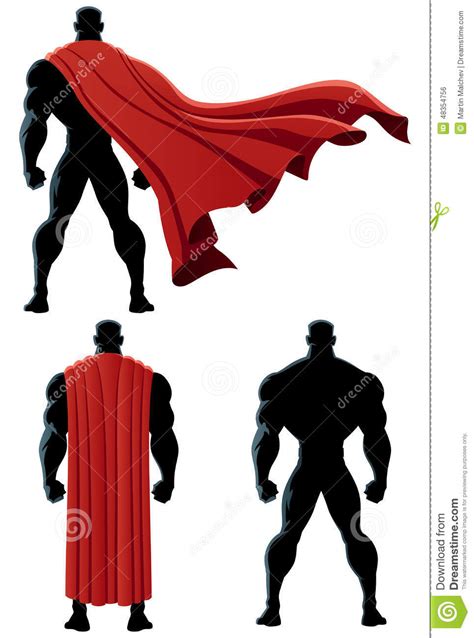 superhero back isolated stock vector image 48354756