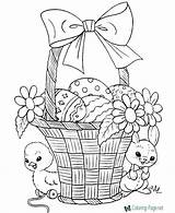 Easter Basket Coloring Printable Pages sketch template