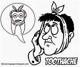 Toothache Mewarnai Headache Gigi Sakit Sumber sketch template