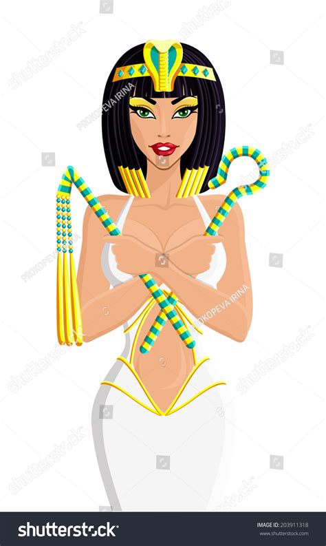 Cleopatra Queen Egypt Sexy Girl Stock Illustration