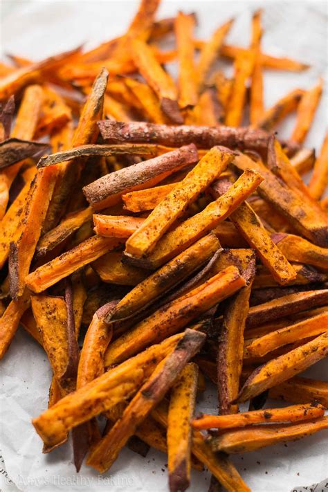 baked spicy cinnamon sweet potato fries amys healthy baking