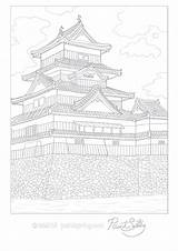 Coloring Japanese Pages Japan Adult Book Temple Pagoda Printable Adults Drawing Colouring Castle Detailed Paper Getdrawings Color Books House Print sketch template