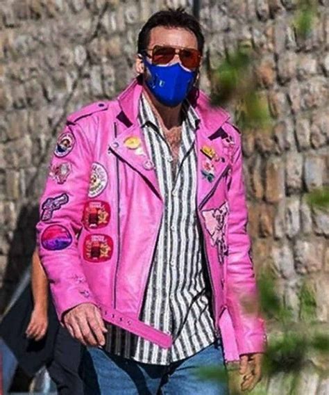 Nicolas Cage Jacket Nicolas Cage Pink Jacket With Patches