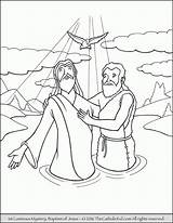 Coloring Jesus Baptism Pages Luminous Mysteries Epiphany Rosary Kids Catholic Ascension Baptist John Printable Clipart Printables Mystery St Luke Transfiguration sketch template