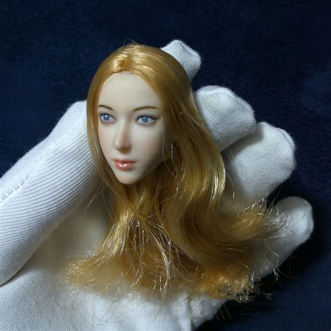 1 6 Scale Beauty Head Sculpt Blond Hair Blue Eyes For 12 Pale Body In