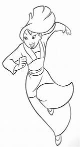 Mulan Coloring Disney Pages Princess Running Choose Board sketch template