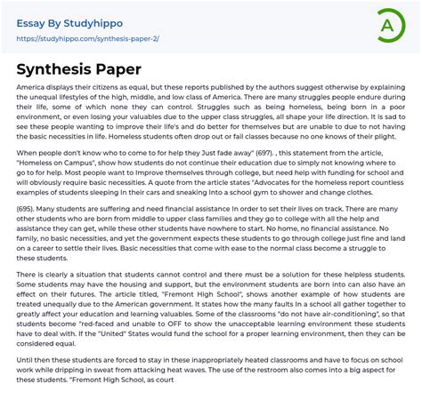 synthesis paper essay  studyhippocom