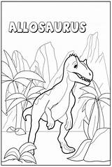 Allosaurus Coloring Pages Dinosaurus Baby Dinosaur Kids Color Cute sketch template