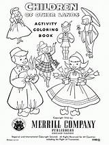 Coloring Children Pages Book Lederhosen Lands Other 1954 Vintage Color Colouring Template Choose Board Girl sketch template