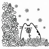 Pusheen Kawaii Colouring Ausmalbilder Ausmalen Malvorlagen Rosas Flores Pushin Tiere Finden Katze Zeichnen sketch template