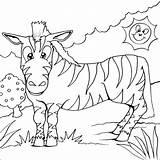 Coloring Coloring4free Zebra Pages Kids Printable Animal sketch template