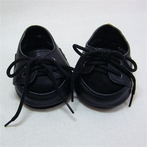 build a bear black dress shoes with laces ties embossed foam soles babw
