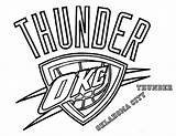 Coloring Nba Pages Printable Thunder Oklahoma City Basketball sketch template