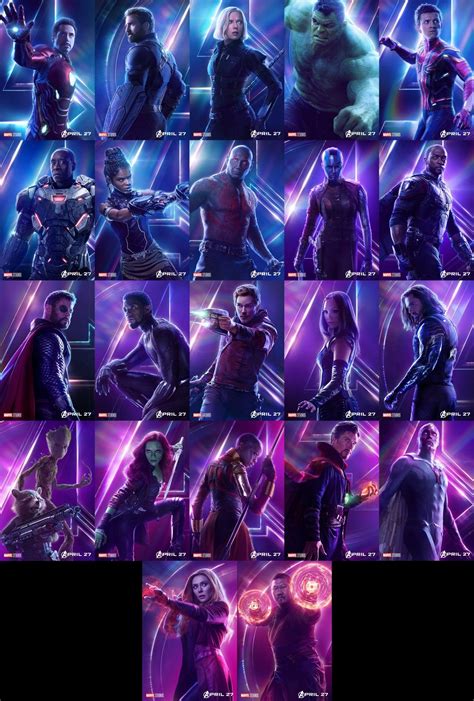 Official Avengers Infinity War Character Posters My Fav Fictional