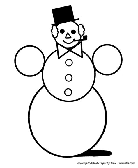 easy pre  christmas coloring pages snowman  tophat