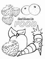 Coloring Sunday School Pages Food Preschool Bible God Gives Kids Color Made Sheets Lessons Lesson Gave Printable Animals Print Children sketch template