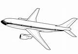 Clipart Coloring Airplane Jetliner Pages A380 Airbus Template Airliner Webstockreview American sketch template