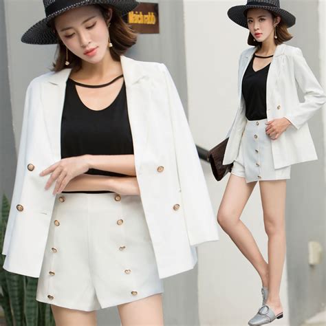 women blazer short pant suit women suits two piece blazer