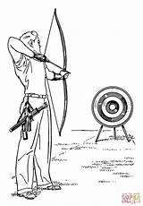 Coloring Archery Pages Drawing Printable sketch template