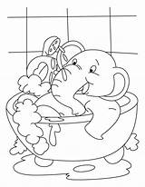 Bath Elephant Coloring Pages Tub Having Bubble Drawing Bestcoloringpages Kids Baby Getdrawings Color Book Choose Board Popular sketch template