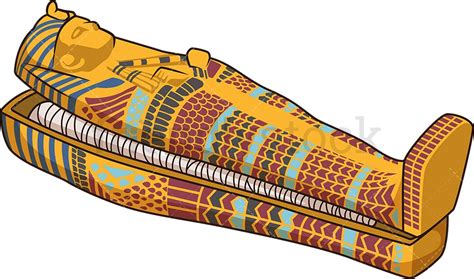 open egyptian sarcophagus cartoon vector clipart friendlystock