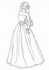 Prom Dress Coloring Pages Dresses Drawing Getdrawings sketch template