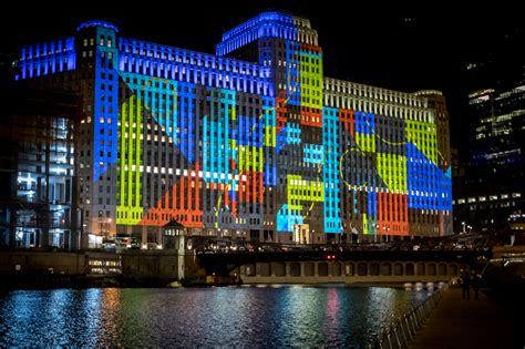 worlds largest permanent projection mapping system  chicagos themart installation