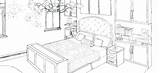 Drawing Bedroom Perspective Point Room Paintingvalley Bed Drawings sketch template