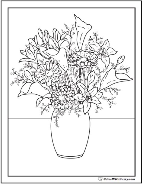 flower coloring pages tulips roses lilies daisies bouquets