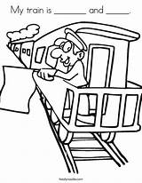Train Coloring Conductor Drawing Caboose Print Ll Getdrawings Twistynoodle sketch template
