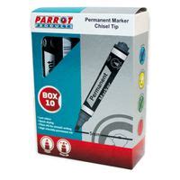 parrot chisel tip permanent markers box   black buy   south africa takealotcom
