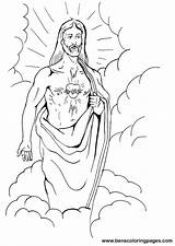 Coloring Heart Sacred Jesus Handout Below Please Print Click sketch template