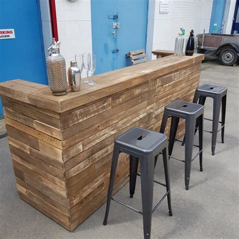 rustic wooden bar london prop hire