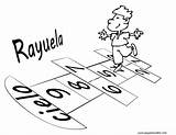 Tradicionales Colorear Rayuela Populares Imagui Infantiles Lodka sketch template