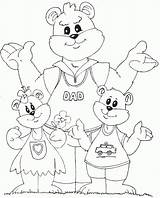Bear Family Dad Coloring Welcome sketch template