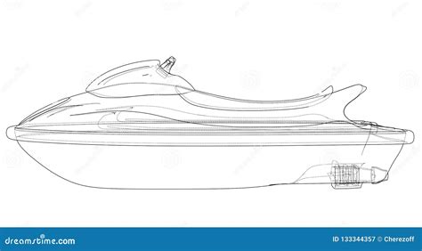 jet ski sketch  illustration stock illustration illustration