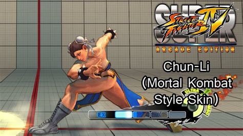 chun li mortal kombat style skin super street fighter iv arcade