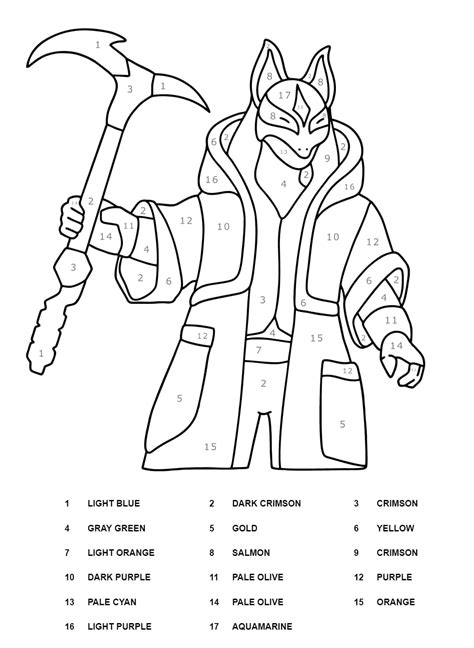 zoey fortnite color  number coloring page  printable coloring