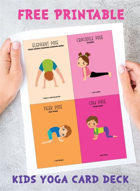 kids yoga card deck free printable kids yoga poses yoga for kids