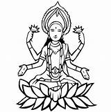 Lakshmi Diwali Coloring Pages Goddess Clipart Colouring Color Monster Drawing Choose Board Clipartmag sketch template