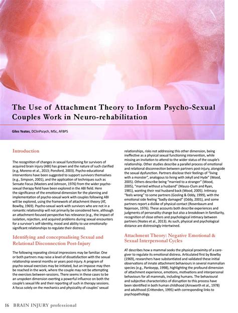Special Issue On Neurosexuality By Brain Injury
