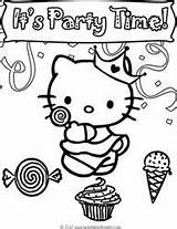 Kitty Hello Birthday Coloring Pages Printable Cake Colouring Print Party Cat Treats Kids Printabletreats Choose Board sketch template