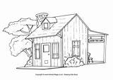 Colouring Farm House Pages Village Activity Explore sketch template