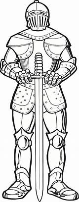 Knight Coloring Armor Pages Medieval Kids sketch template