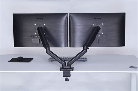 buy apexdesk dual monitor arm desk adjustable height spring vesa   clamp ing base